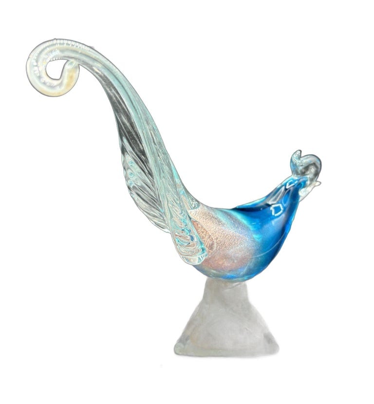 Mide-century Murano Pheasant Art Glass Sculpture attributed to Barovier & Toso - 3