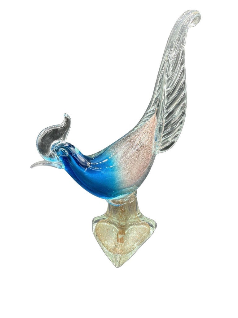 Mide-century Murano Pheasant Art Glass Sculpture attributed to Barovier & Toso - 4