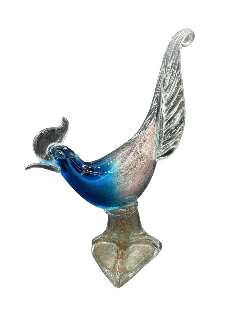Mide-century Murano Pheasant Art Glass Sculpture attributed to Barovier & Toso - 6