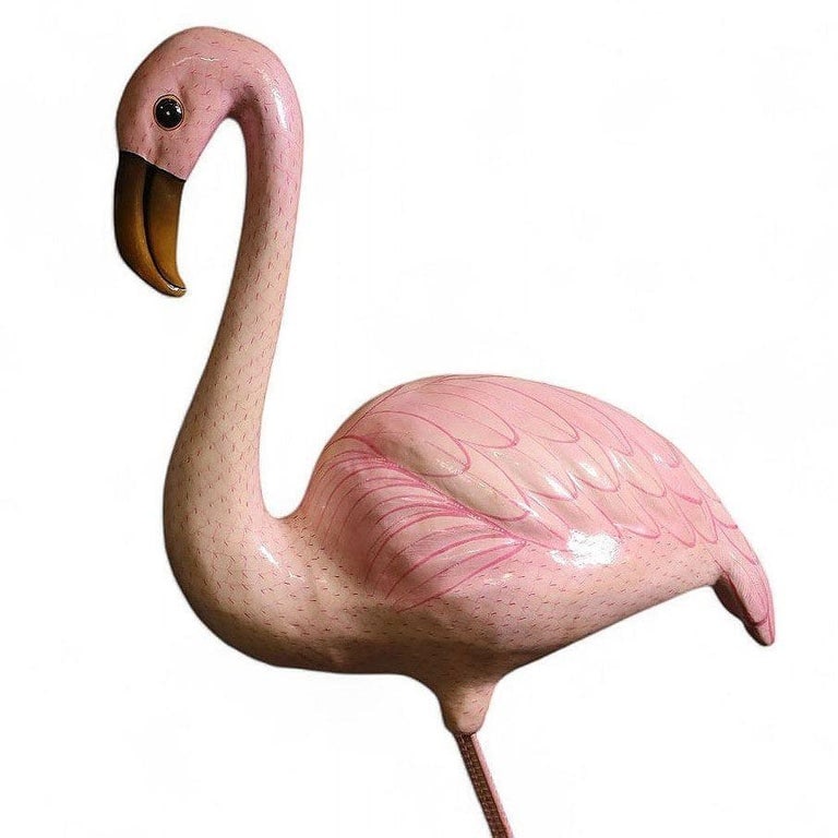 Life-Size Handmade Paper Mache Pink Flamingo Sculpture Signed Sergio Bustamante - 5