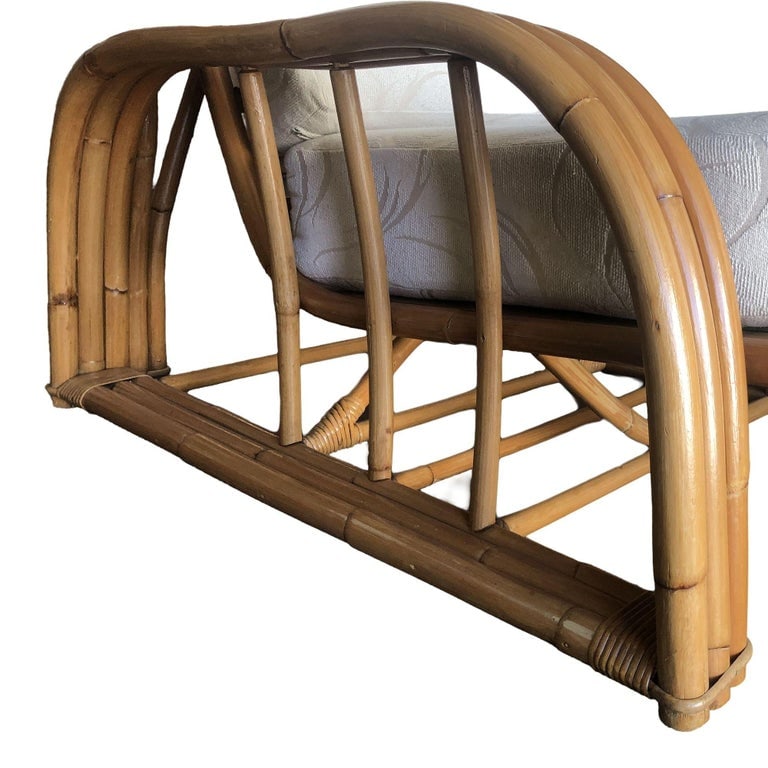 Restored 3-Strand 3 Seat Rattan Sectional Sofa by Paul Laszlo for Ficks Reed - 6