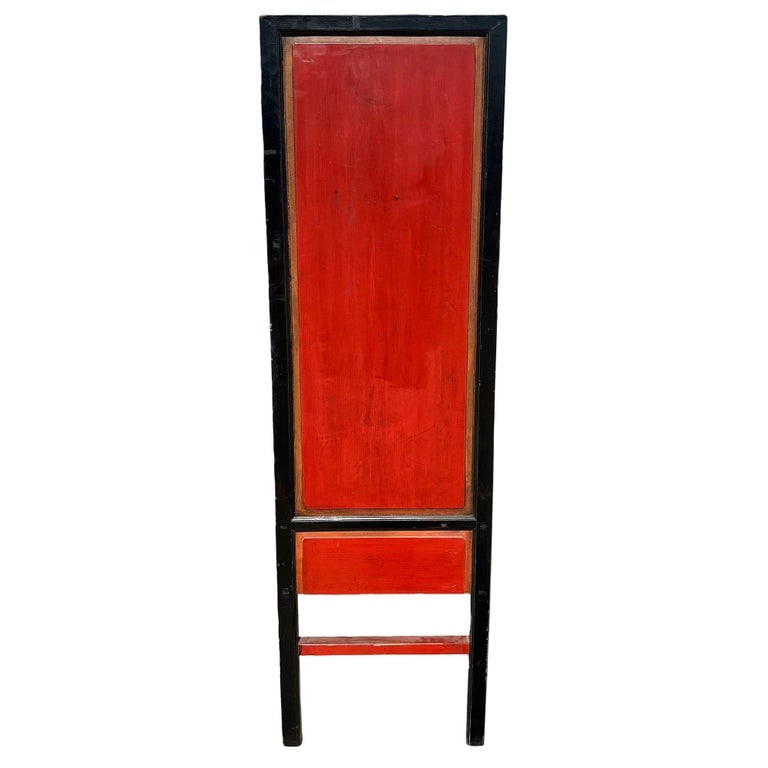 Qing Dynasty Hand Painted & Lacquered Gilt Armoire Cabinet, China - 7