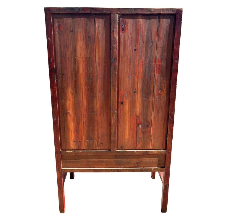 Qing Dynasty Hand Painted & Lacquered Gilt Armoire Cabinet, China - 8