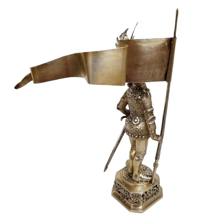1890 Sterling Silver King Arthur Knight by B. Neresheimer & SÃ¶hne Hanau - 2