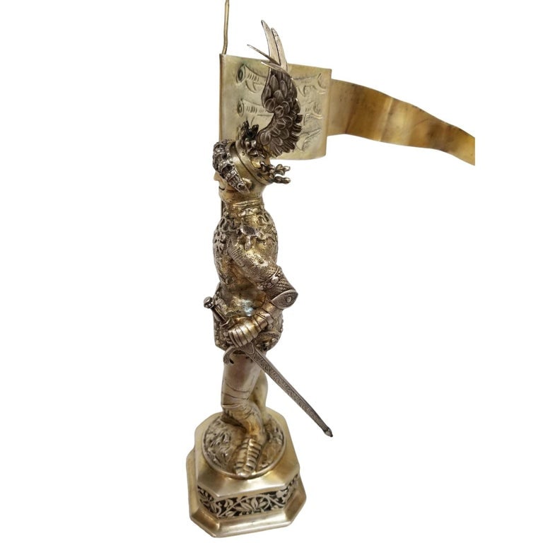 1890 Sterling Silver King Arthur Knight by B. Neresheimer & SÃ¶hne Hanau - 4