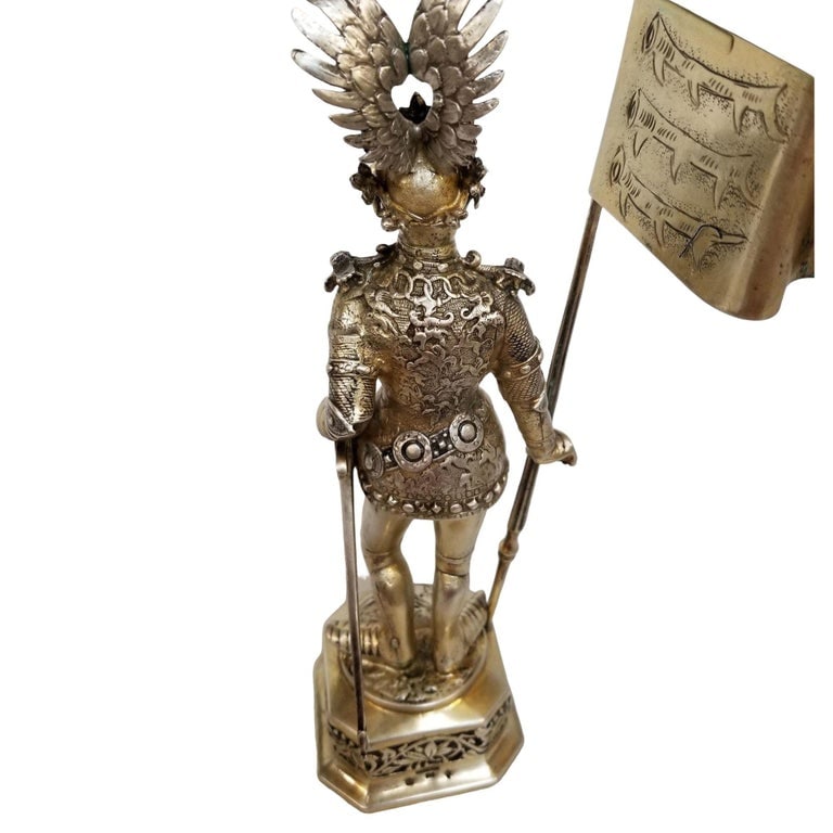 1890 Sterling Silver King Arthur Knight by B. Neresheimer & SÃ¶hne Hanau - 5
