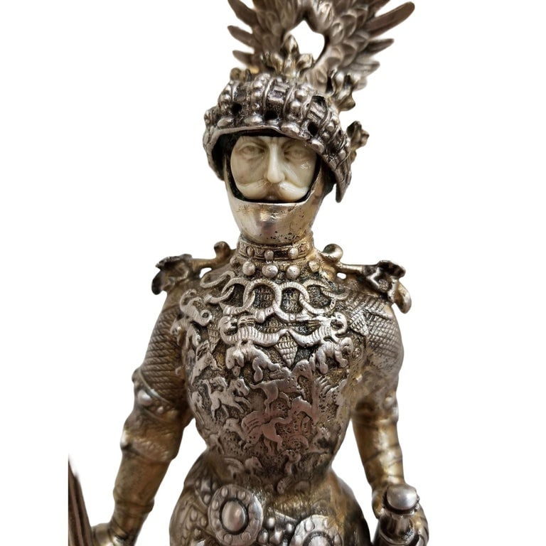 1890 Sterling Silver King Arthur Knight by B. Neresheimer & SÃ¶hne Hanau - 6