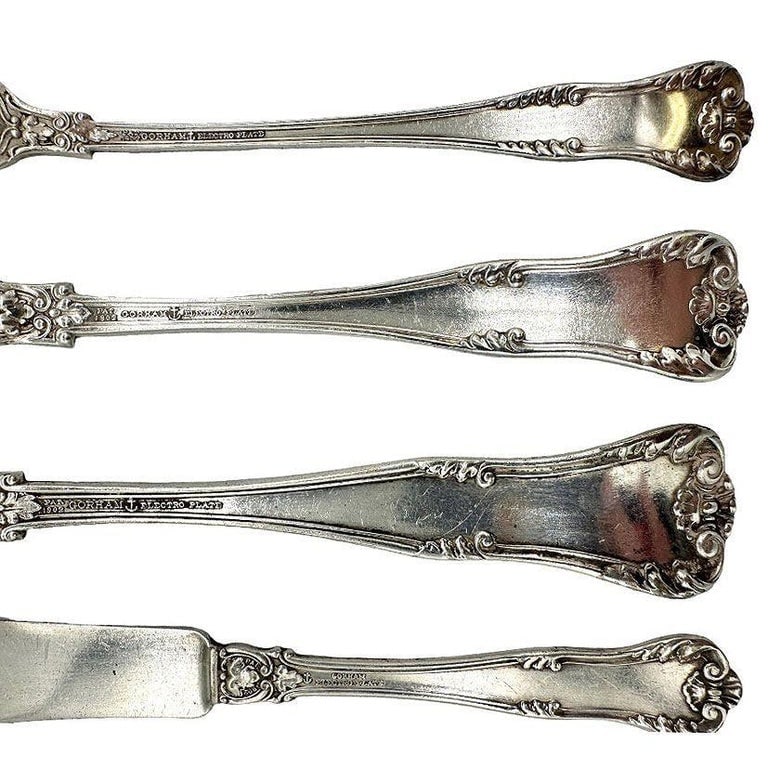 Edwardian "Regent" 16 piece Fork/Knife Silver Plate Silverware Set by Gorham - 12