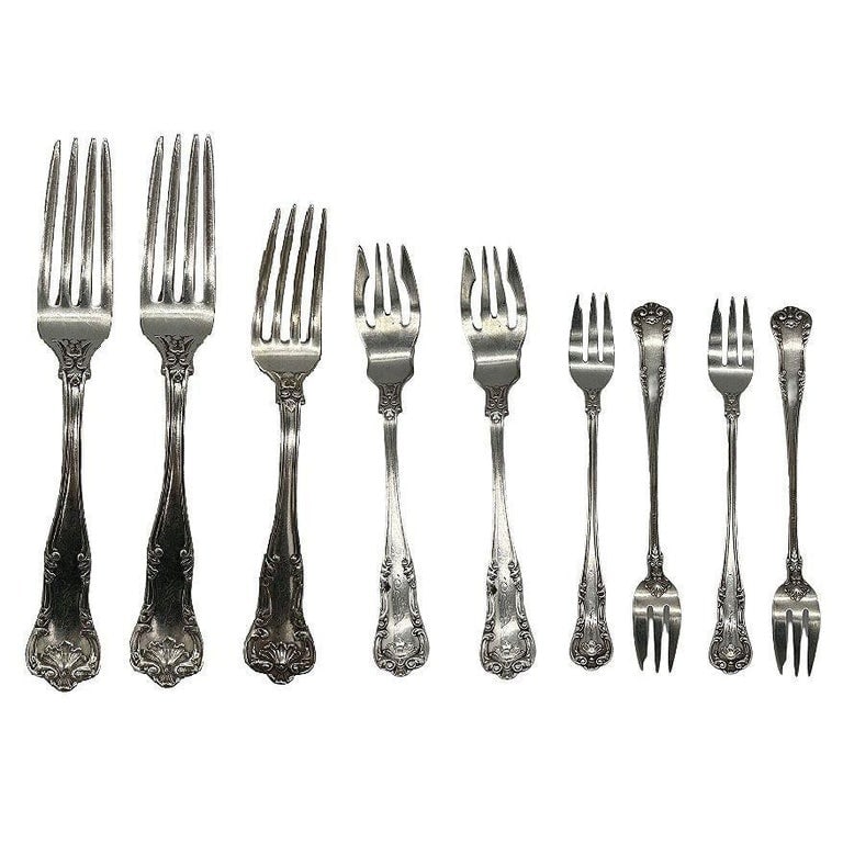 Edwardian "Regent" 16 piece Fork/Knife Silver Plate Silverware Set by Gorham - 2