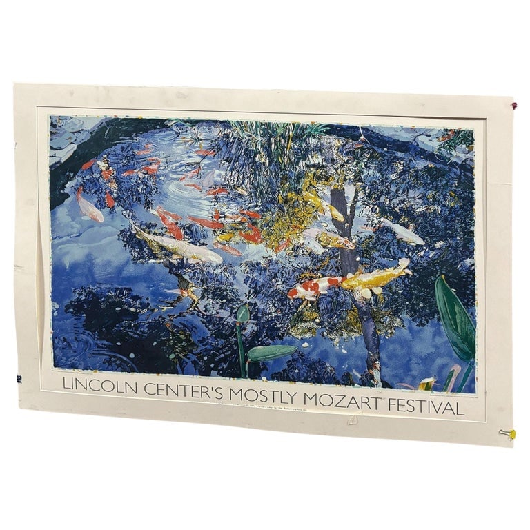 2004 Lincoln Center NYC "Mostly Mozart" Serigraph Print by Joseph Raffael: Lincoln Center Mostly Mozart Serigraph Print with Joseph Raffael's "Pond" feature as the main artwork. Published by the Lincoln Center in NYC for the Mostly Mozart Festival in 2004. This print will