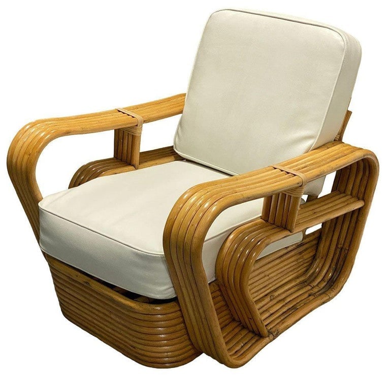 Restored 5-Strand Rattan "Double-Speed" Arm Sofa & Lounge Chair Living Room Set - 12