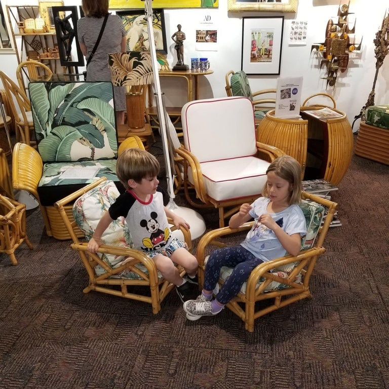 Restored Child Size "1949er" Two-Strand Rattan Sofa & Lounge Chair Set - 12
