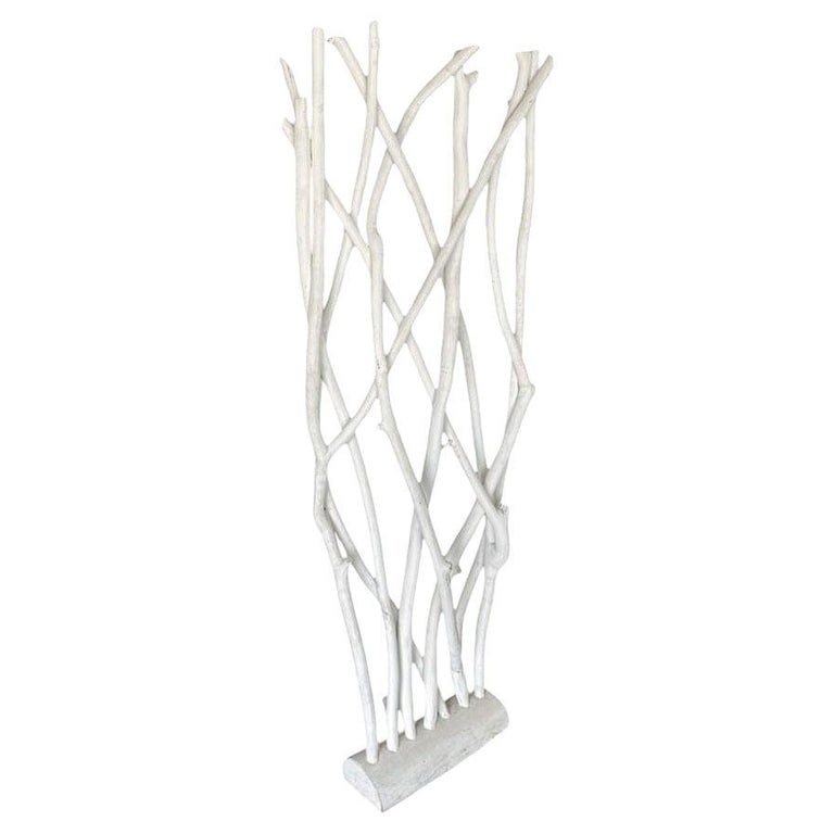White Modernist Driftwood Floor Sculpture Room Divider (1 of 7)