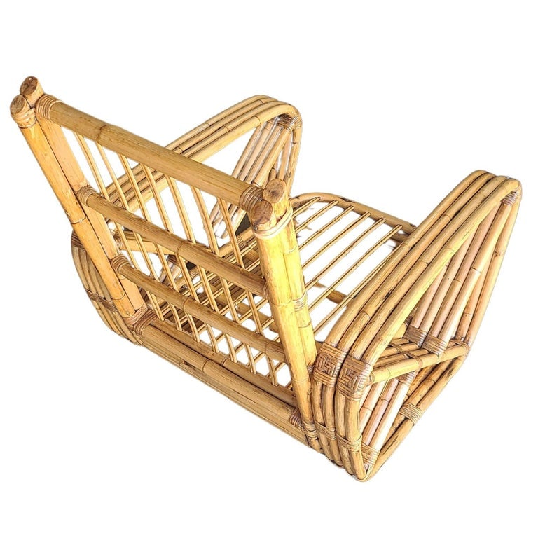 Original Historic Hand Made 4- Strand Square Pretzel Rattan Lounge & Sofa Set - 14