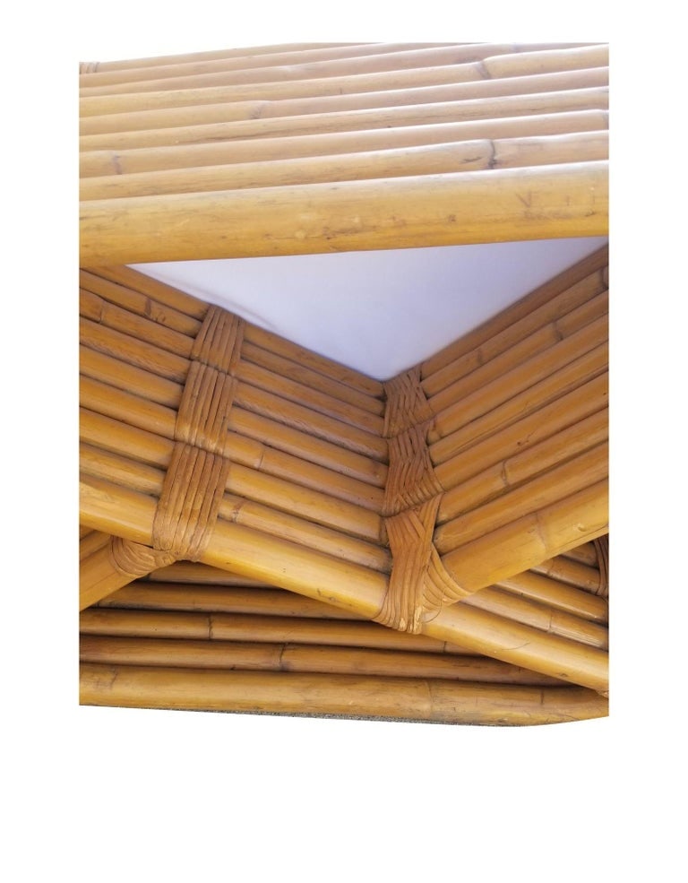 Original Historic Hand Made 9 Strand Square Pretzel Rattan Sofa By Paul T Frankl - 13