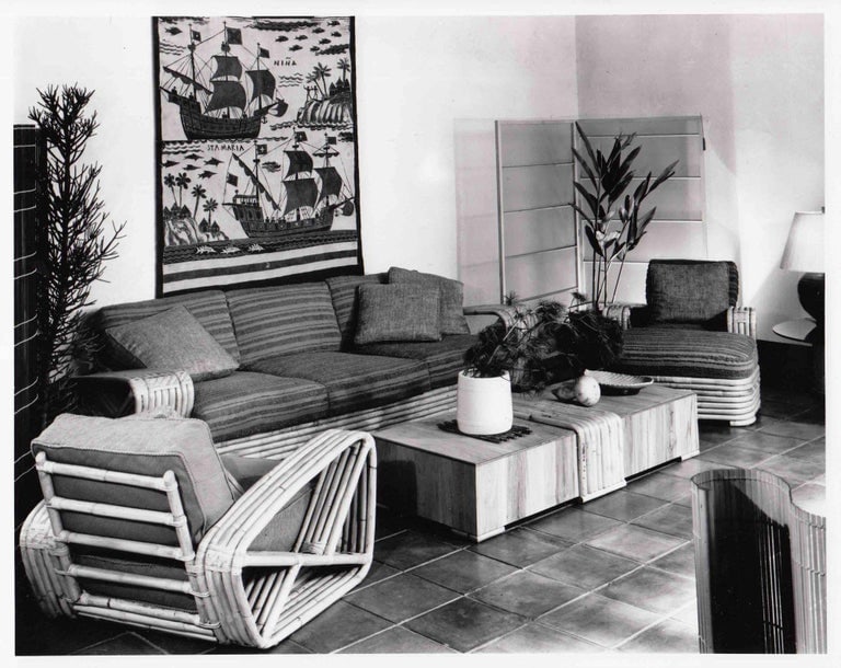 Original Historic Hand Made 9 Strand Square Pretzel Rattan Sofa By Paul T Frankl - 18