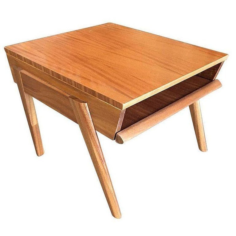 Brown-Saltman Magazine Tray Side Table by John Keal, Pair - 2