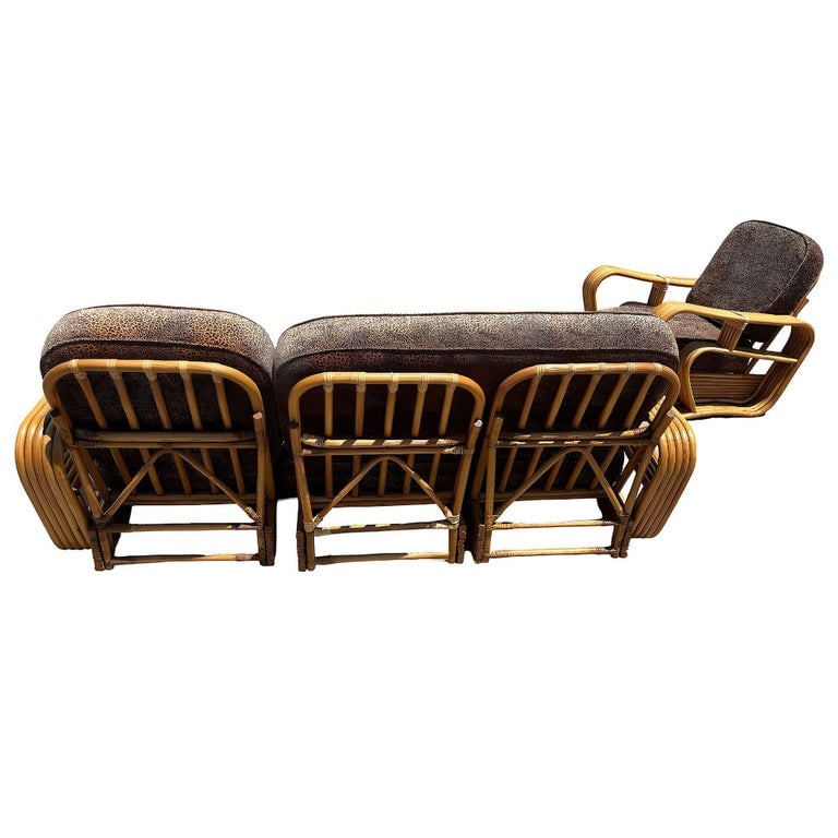 Restored Five-Strand Streamline Square Pretzel Rattan Sofa & Chair set - 3
