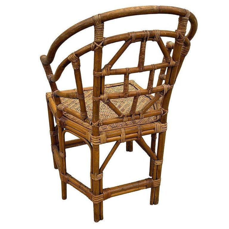 Brighton Pavilion Style Rattan Dining Armchairs - 7