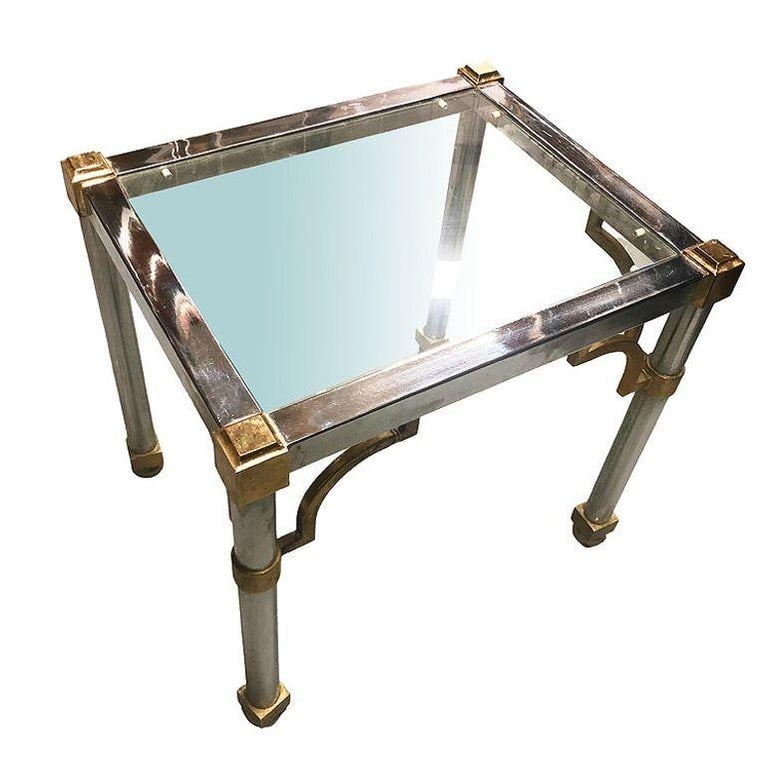 Hollywood Regency Chrome & Brass Maison Jensen Style Nesting Tables - 6