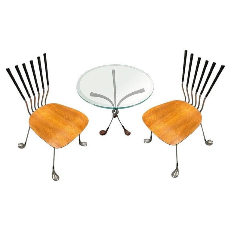 Mid Century Modernist Golf club Side Table w/ Matching Chairs (1 of 10)