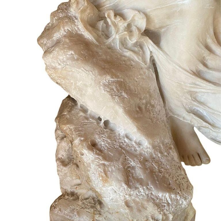 Late Victorian French Hand Carved Nude Psyche Goddess Marble Statue, signed - 13