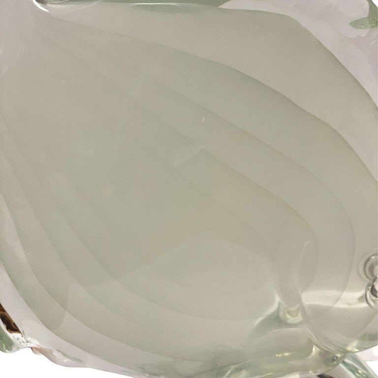 Murano Crystal Glass Angel Fish Sculture On Wave by Licio Zanetti - 5
