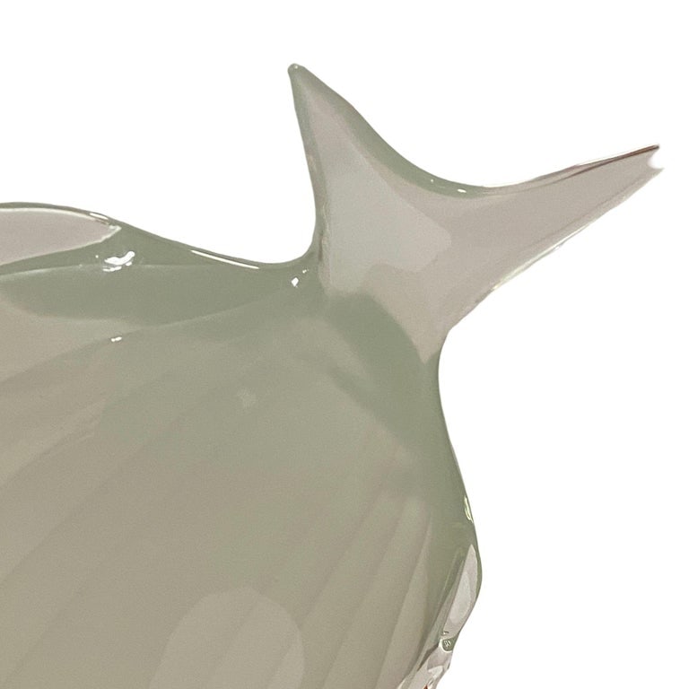Murano Crystal Glass Angel Fish Sculture On Wave by Licio Zanetti - 9