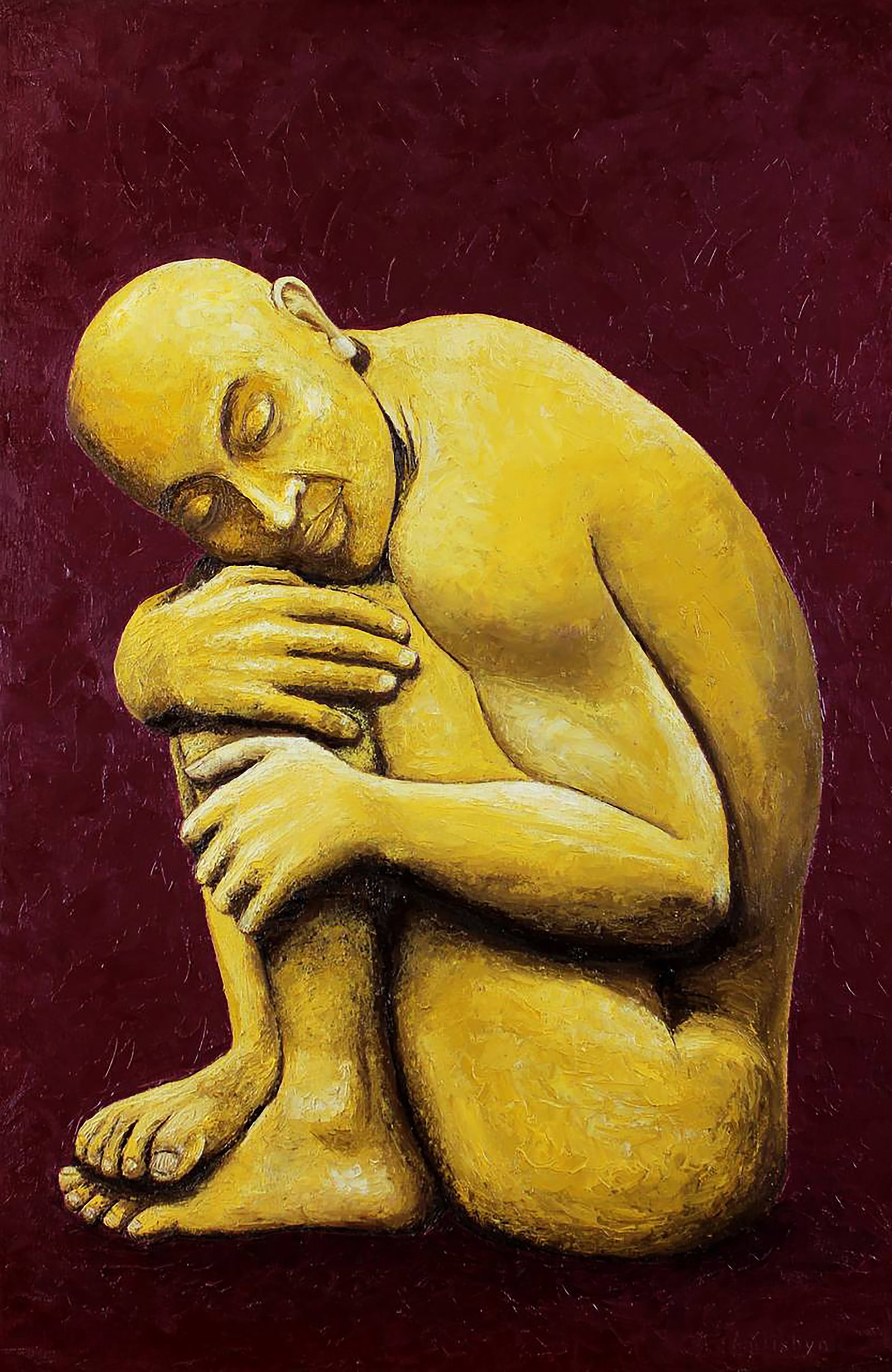 Oil painting Sleeping Buddha Andriy Klishyn: Title: Oil painting Sleeping Buddha Andriy Klishyn Description: 76KLISH Painter: Andriy Klishyn Size: 90x60 cm/35.43x23.62 inches Components: oil, canvas Original painting - Series "Golden Statues"