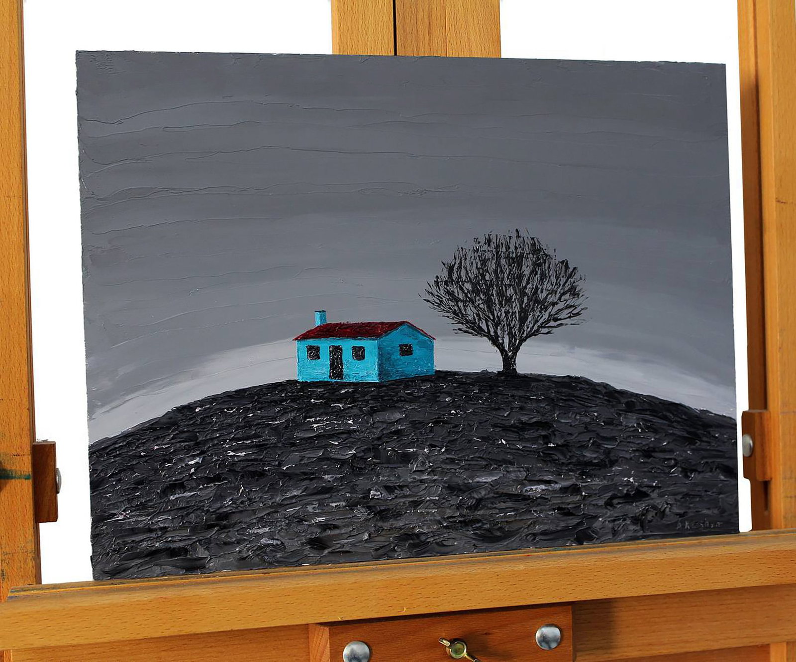 Oil painting House on the hill Andriy Klishyn - 6