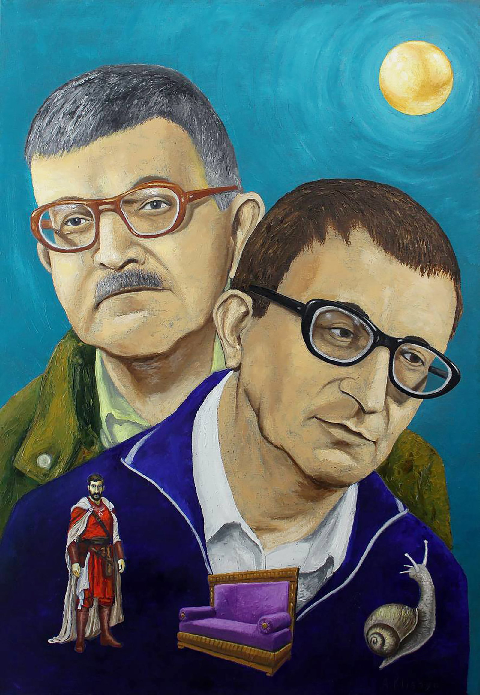 Oil painting An emotional portrait of two brothers Andriy Klishyn: Title: Oil painting An emotional portrait of two brothers Andriy Klishyn Description: 85KLISH Painter: Andriy Klishyn Size: 100x70 cm/39.37x27.55 inches Components: oil, canvas Original painting -