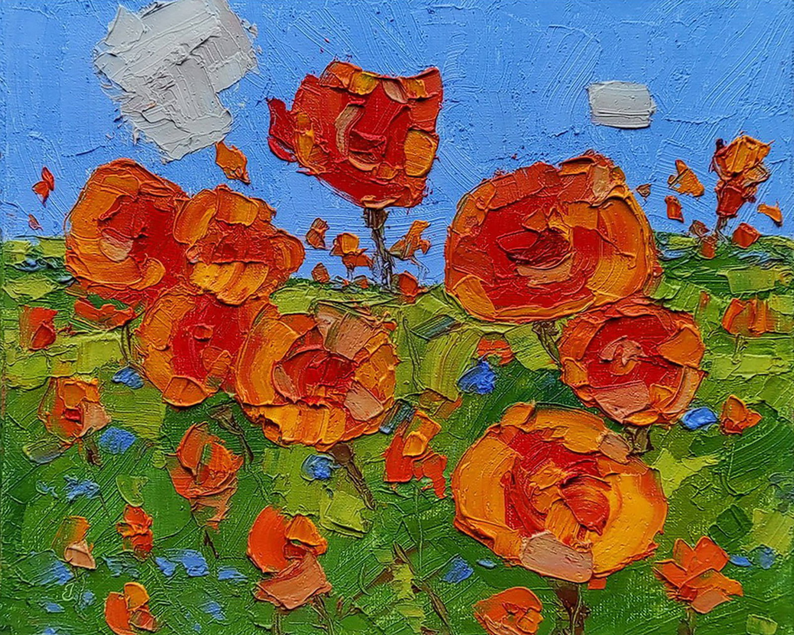 Oil painting Poppies Yaroslav Savchyn: Title: Oil painting Poppies Yaroslav Savchyn Description: 28SAVCH Painter: Yaroslav Savchyn Size: 17.5x21.5 cm/6.88x8.46 inches Components: oil, canvas on hardboard Original painting CONDITION: excell