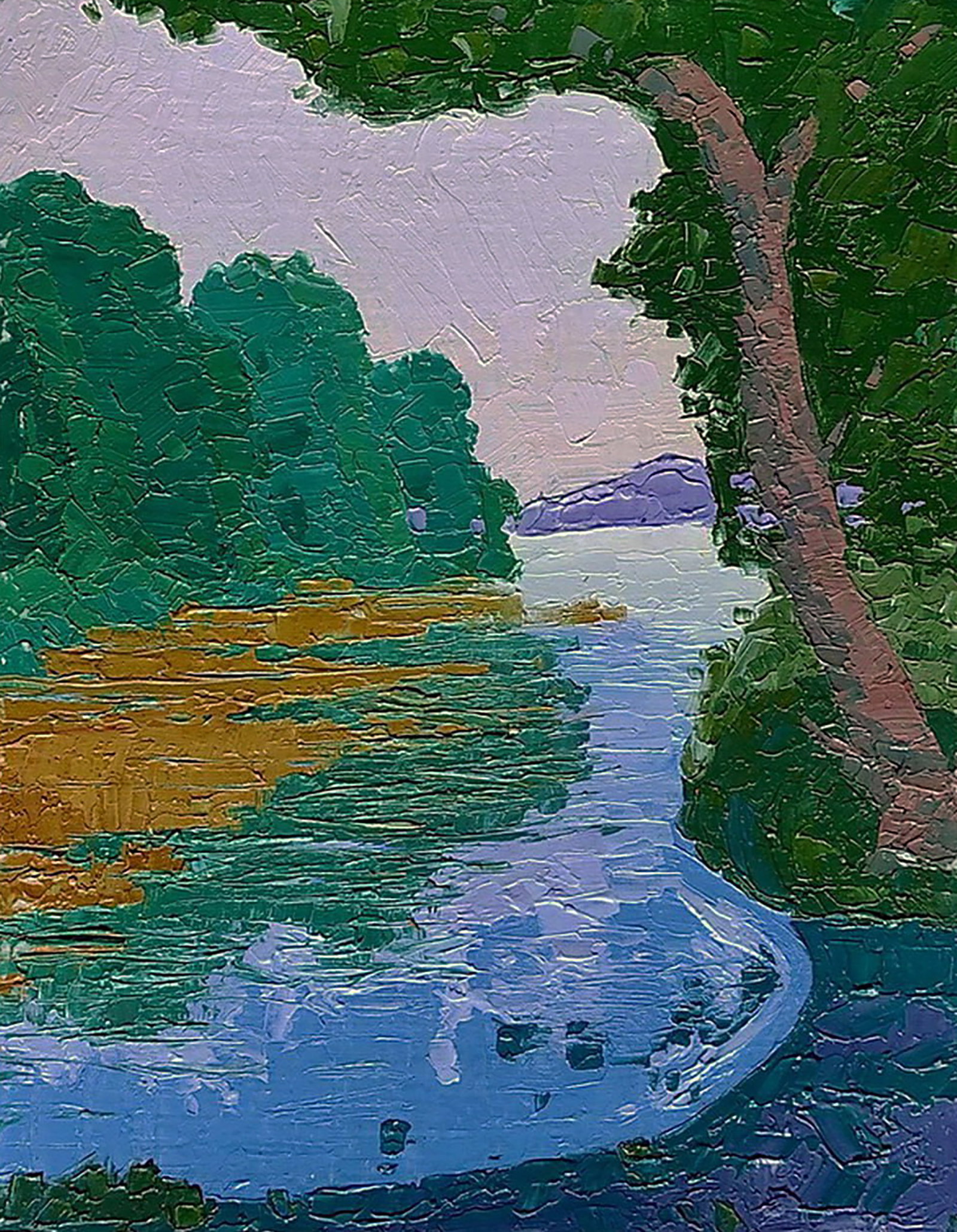 Oil painting On the river Yaroslav Savchyn: Title: Oil painting On the river Yaroslav Savchyn Description: 29SAVCH Painter: Yaroslav Savchyn Size: 26x20 cm/10.23x7.87 inches Components: oil, canvas on cardboard Original painting CONDITION: exce