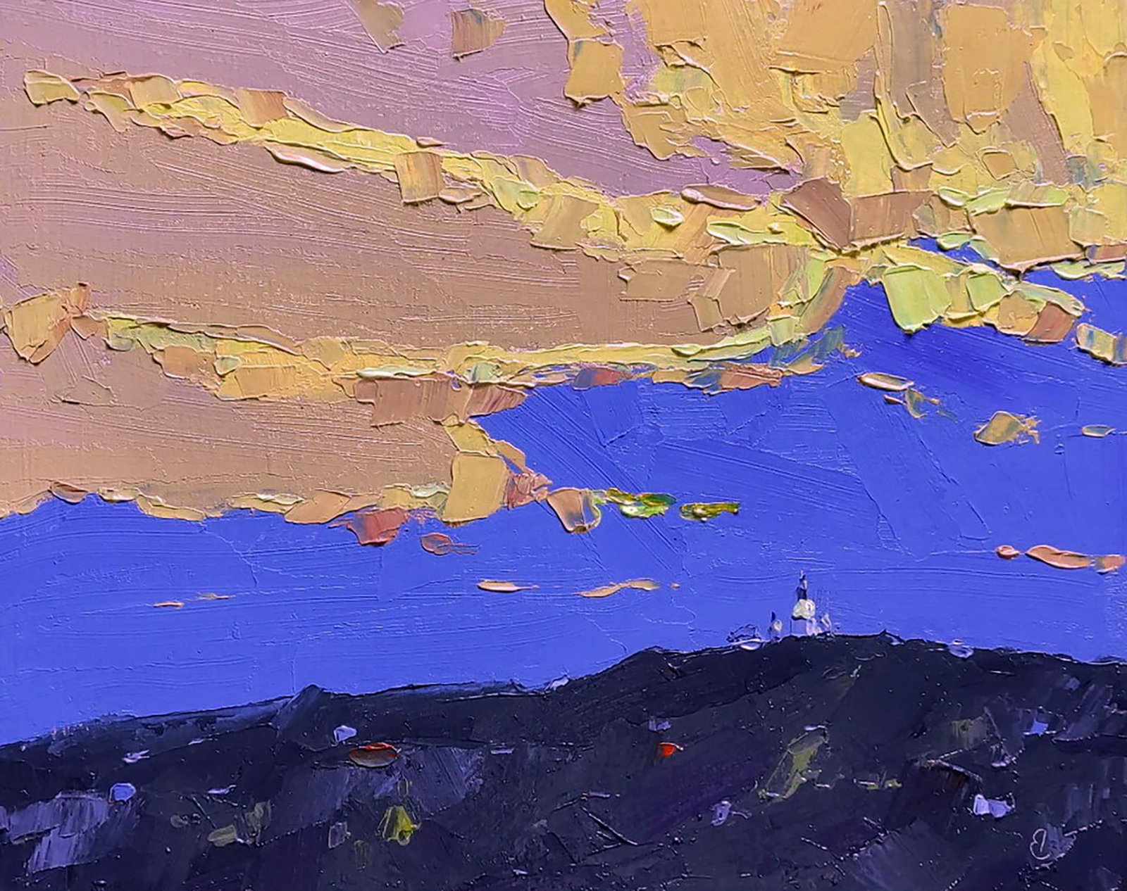 Oil painting Twilight Yaroslav Savchyn: Title: Oil painting Twilight Yaroslav Savchyn Description: 49SAVCH Painter: Yaroslav Savchyn Size: 24x30 cm/9.44x11.81 inches Components: oil, canvas on cardboard Original painting CONDITION: