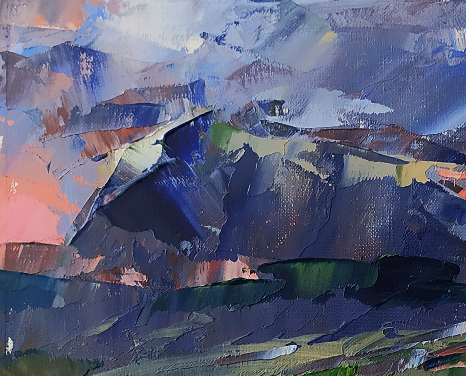 Oil painting Mountain sunset Volodymyr Gluhomanyuk - 3