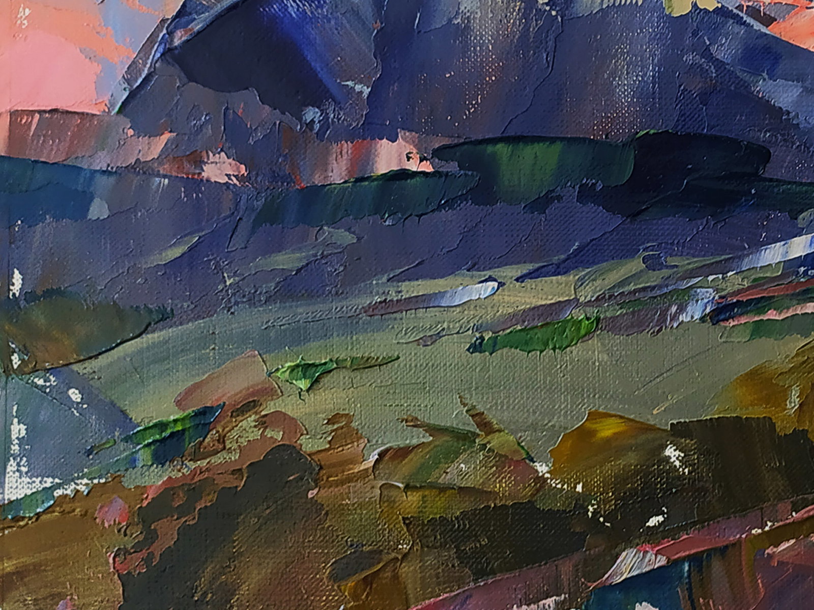 Oil painting Mountain sunset Volodymyr Gluhomanyuk - 5