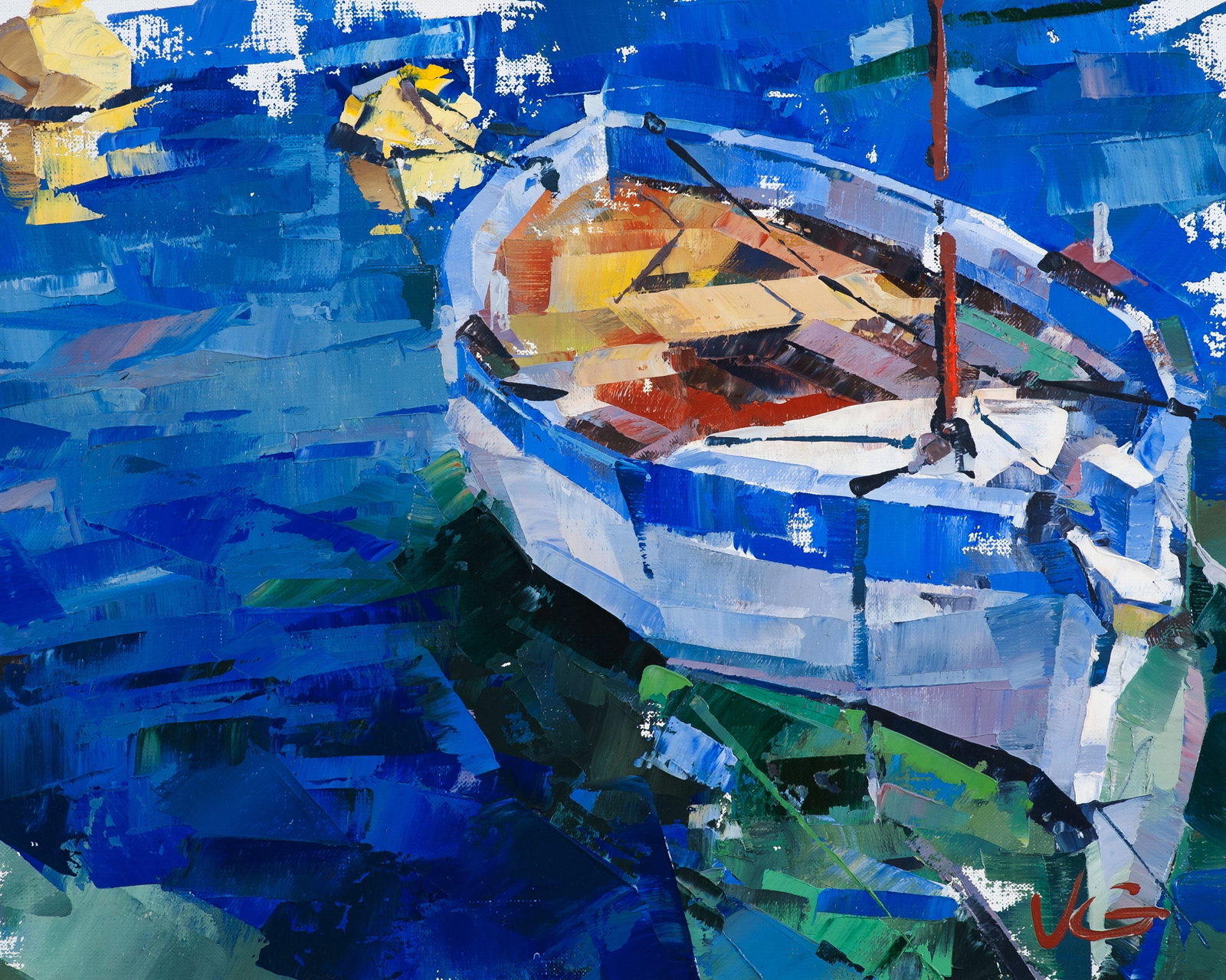 Oil painting Emerald Volodymyr Gluhomanyuk: Title: Oil painting Emerald Volodymyr Gluhomanyuk Description: 11GLUX Painter: Volodymyr Gluhomanyuk Size: 40x50 cm/15.74x19.68 inches Components: oil, canvas Original painting CONDITION: excellent