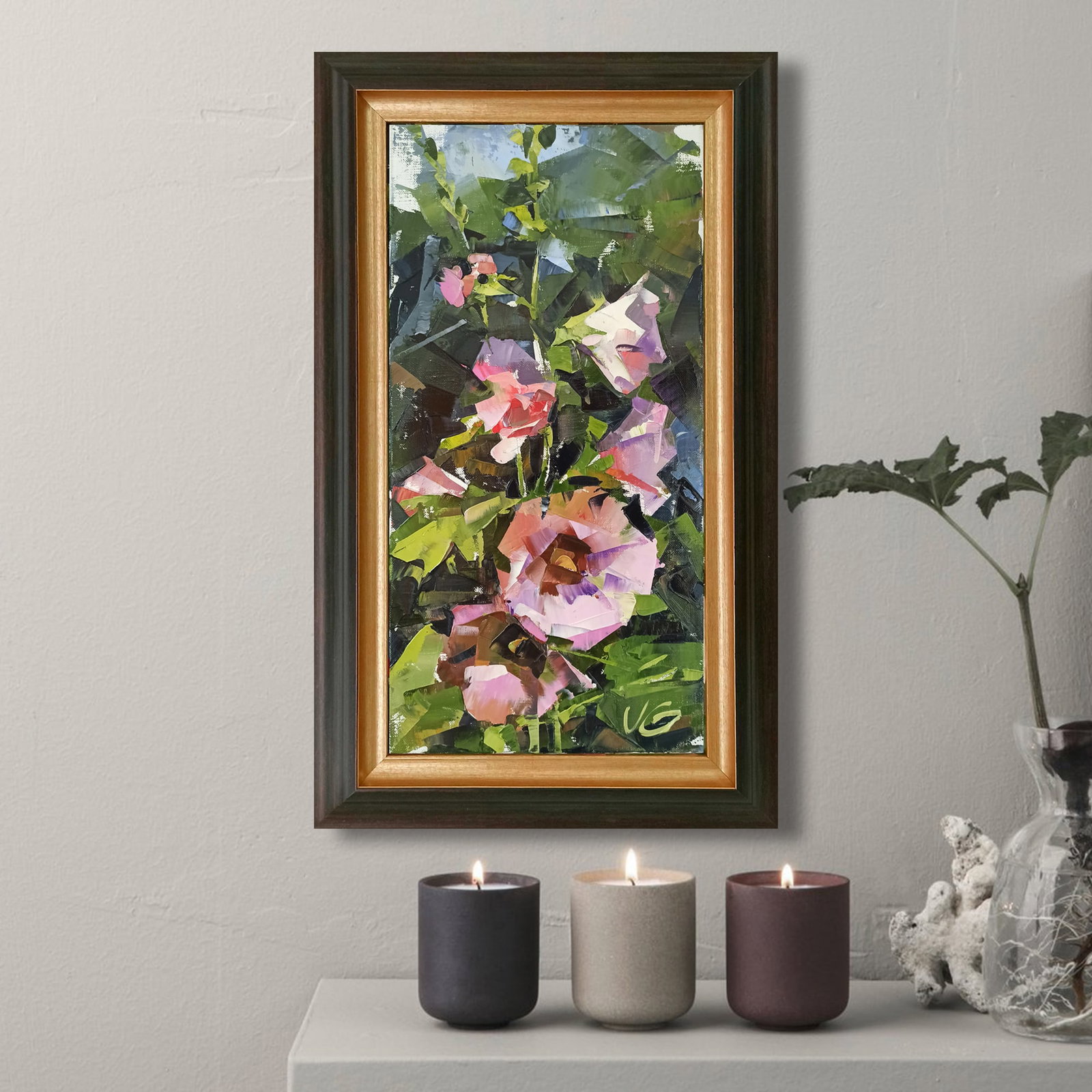 Oil painting Pink flowers Volodymyr Gluhomanyuk - 2