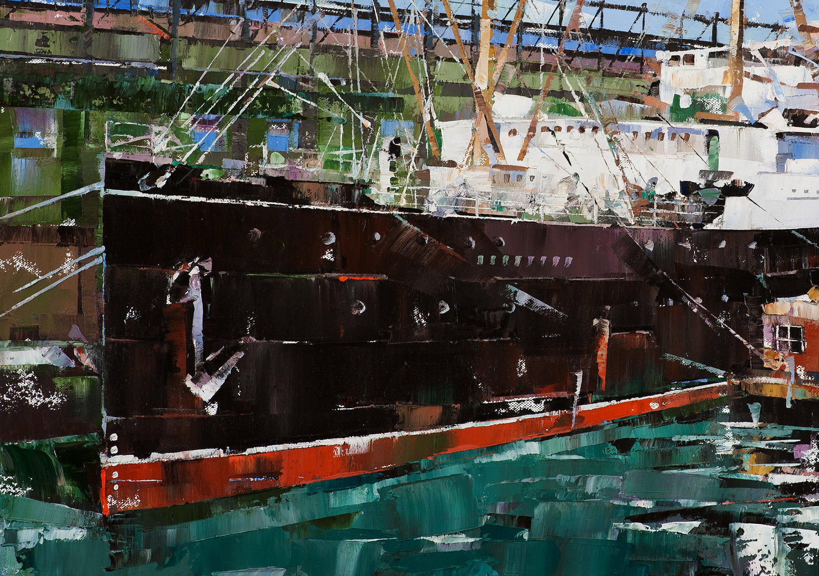 Oil painting Passenger ship Carpathia Volodymyr Gluhomanyuk - 6