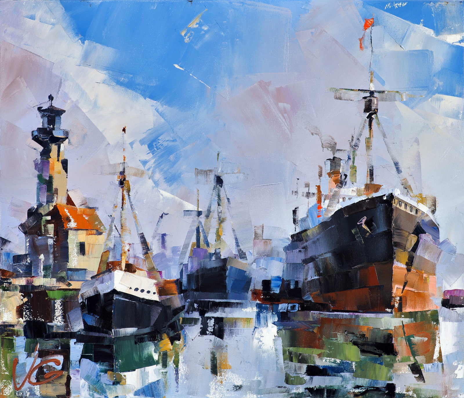 Oil painting At the old lighthouse Volodymyr Gluhomanyuk: Title: Oil painting At the old lighthouse Volodymyr Gluhomanyuk Description: 52GLUX Price for diptych: 4830$ Painter: Volodymyr Gluhomanyuk Size: 60x70 cm/23.62x27.55 inches Components: oil, canvas Or