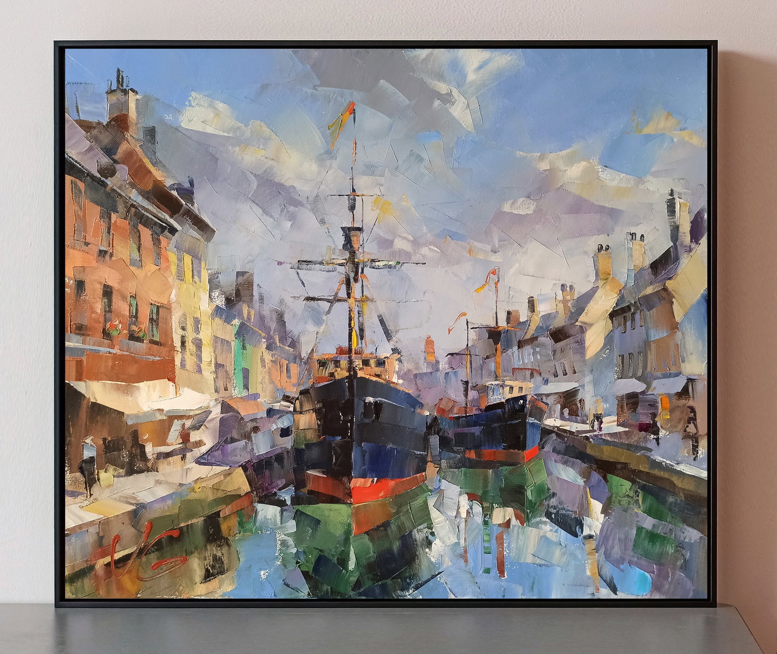 Oil painting Fantasies of the Port of Gandia Volodymyr Gluhomanyuk - 2