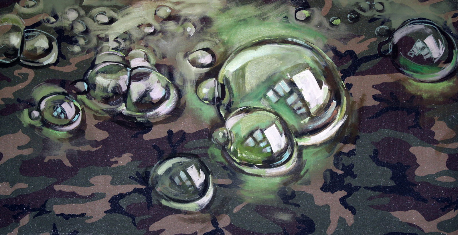 Oil painting Bubbles Ed Potapenkov: Title: Oil painting Bubbles Ed Potapenkov Description: 11POTAP Painter: Ed Potapenkov Size: 140x70 cm/55.11x27.55 inches Components: oil, mixed media, camouflage Original painting CONDITION: