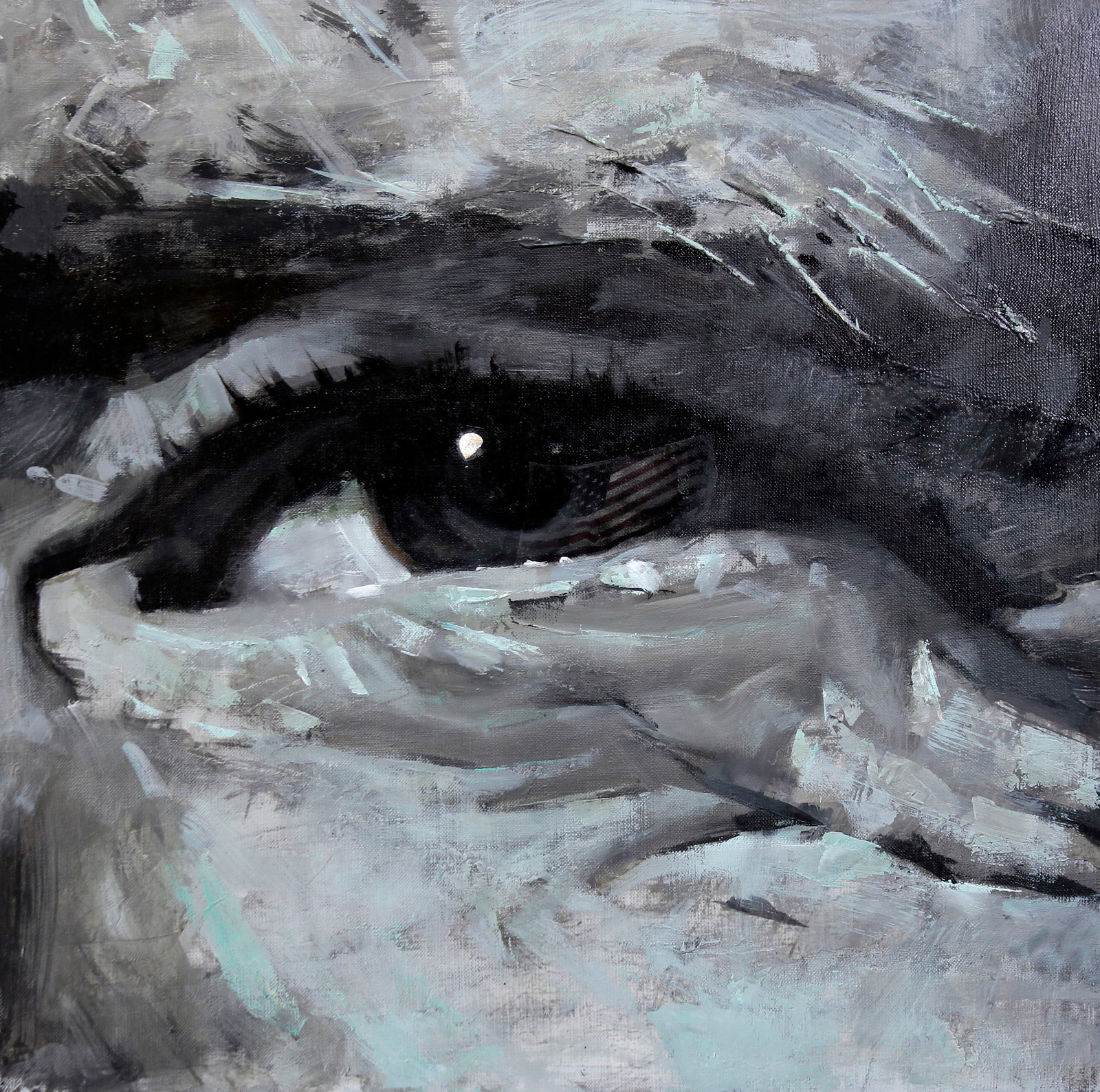 Oil painting Josef Ed Potapenkov: Title: Oil painting Josef Ed Potapenkov Description: 84POTAP Painter: Ed Potapenkov Size: 50x50 cm/19.68x19.68 inches Components: oil, canvas Original painting - Series "Broadcasting the