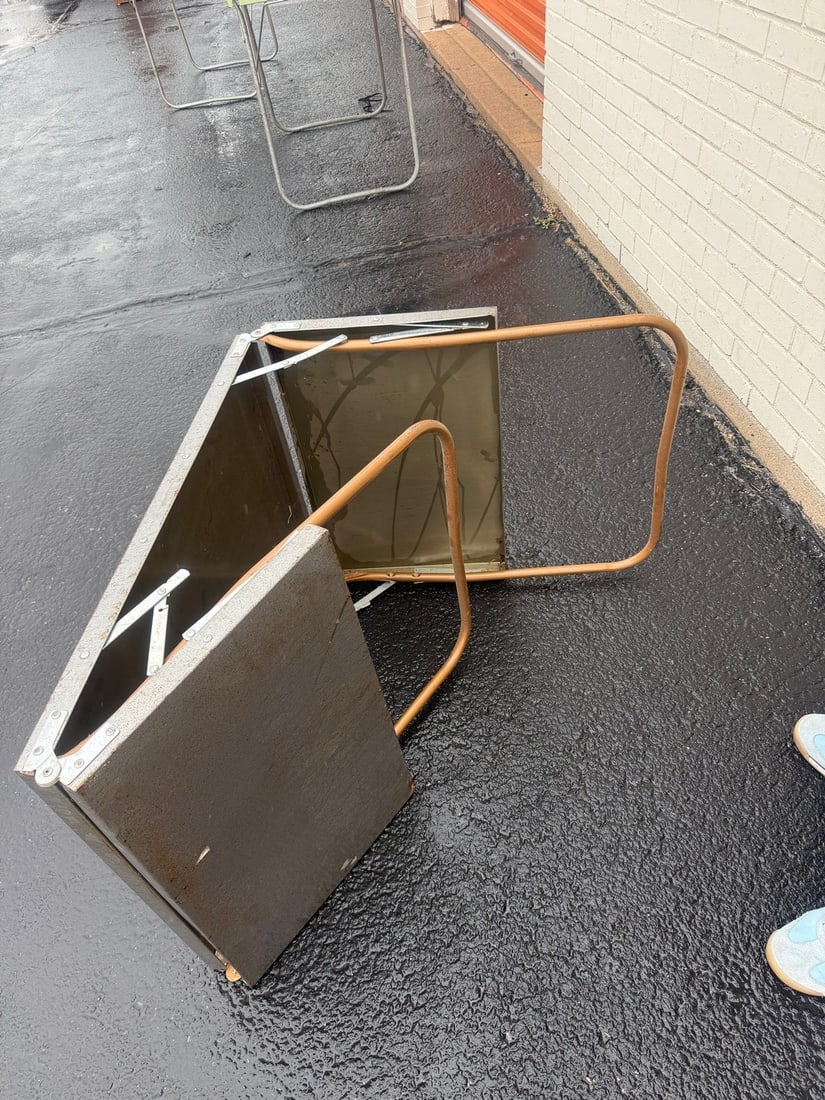 Vintage Military-Style Aluminum Folding Field Table - 4