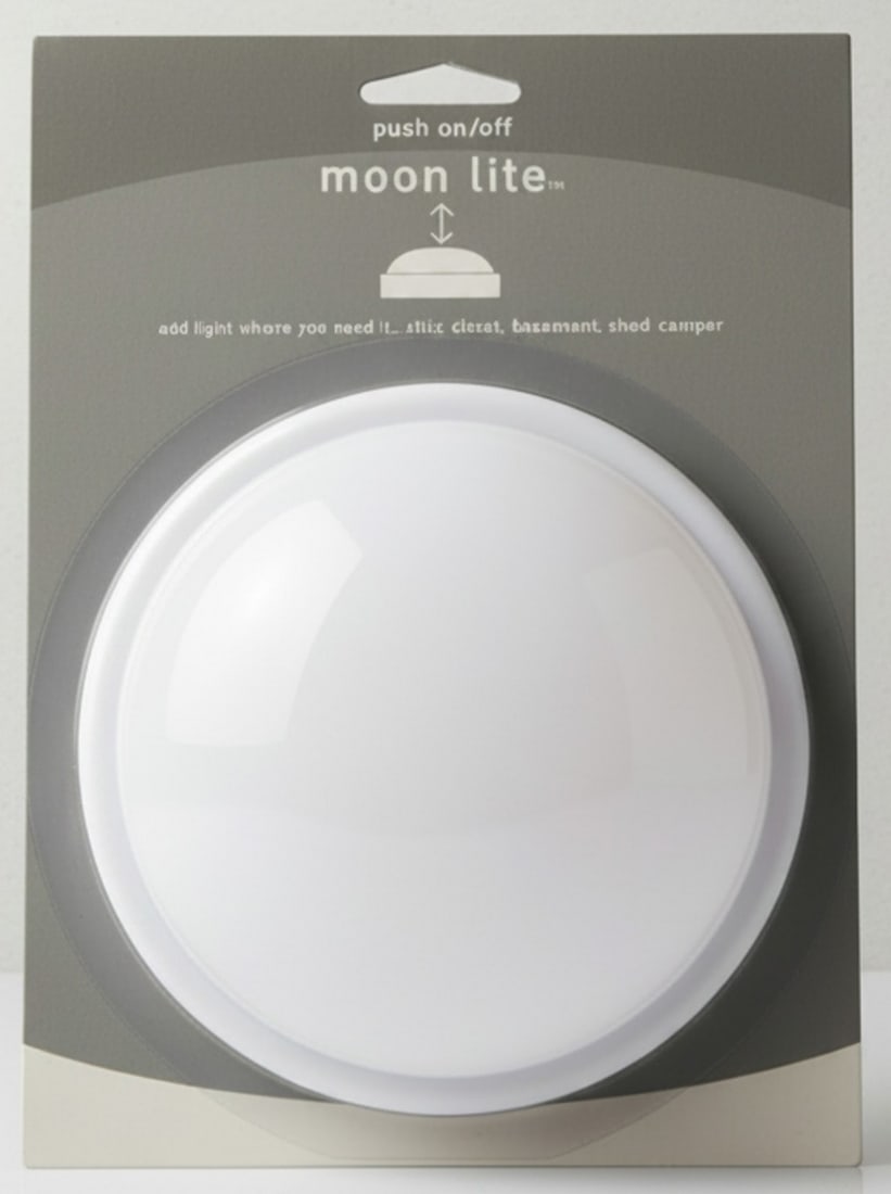Battery Operated Led Moon Light 5" White New Sealed, plus three (3) additional Moon Lights!: One still in the package, three lightly used. These handy moon lights are battery operated, general utility lights that can be mounted anywhere. Add light where you need itâ€¦ attic.