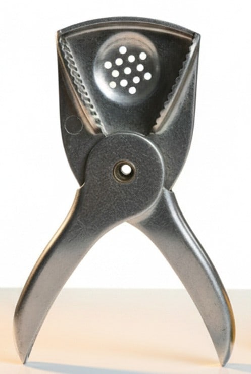 Vintage Williamson Aluminum Citrus Juicer: A vintage manual citrus juicer, likely dating from the mid-20th century, made by Williamson in the USA. Constructed from cast aluminum, featuring a classic hinged design with two handles and a
