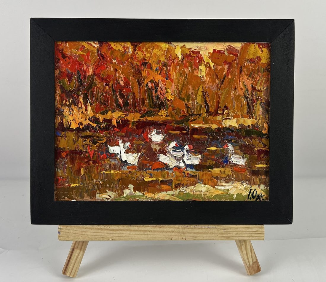 Oil painting Ducks bathe in autumn Oleksiy Ivanyuk: Title: Oil painting Ducks bathe in autumn Oleksiy Ivanyuk Description: AAA6653*** ABOUT THIS PAINTING **** TITLE: "Ducks bathe in autumn"* ARTISTS: Oleksiy Ivanyuk* SIZE: 15x20 cm/5.90x7.87 inches'* M