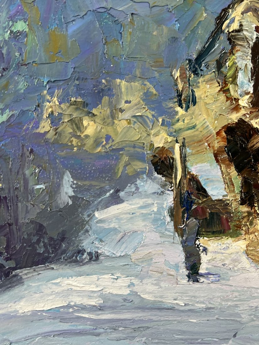 Oil painting Sleigh Ride on a Winter Road Boris Serdyuk - 5