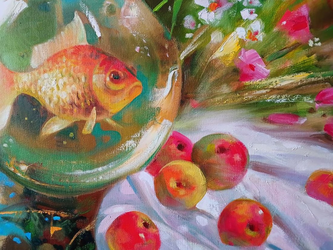 Abstract oil painting Festive Fauna Anatoly Tarabanov - 9