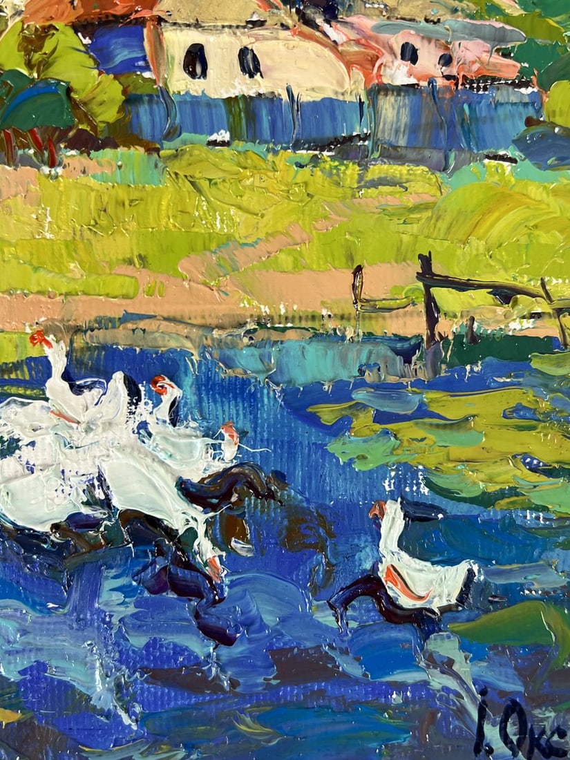 Oil painting Ducklings are splashing Oksana Ivanyuk - 10